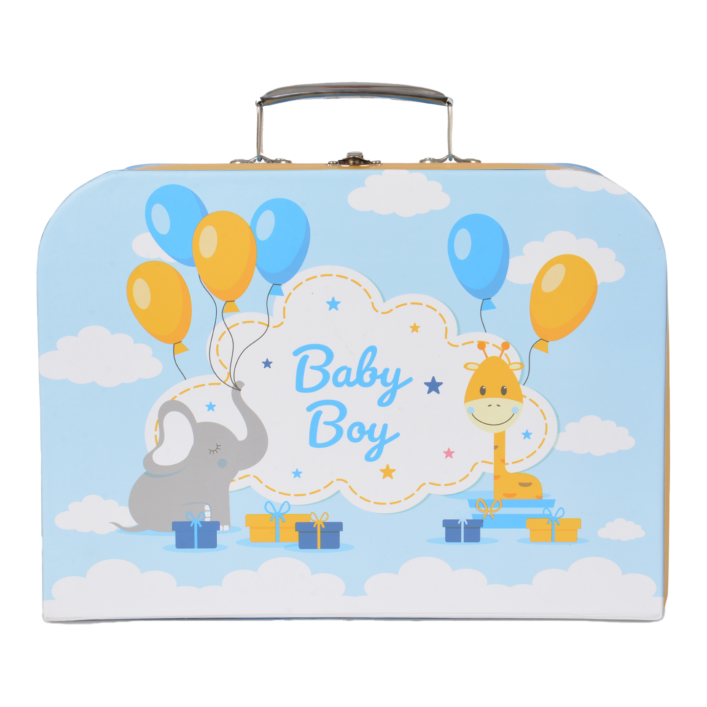Luxe Box Baby Keepsake Box Gift Set Blue Hamper Box with Newborn